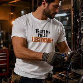Camiseta Divertida Electricidad Confíe en Mí Soy Electricis
