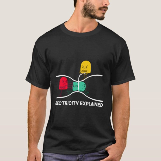 Camiseta Divertida Electricidad Explicó Cosas Del Profesor  (Anverso)