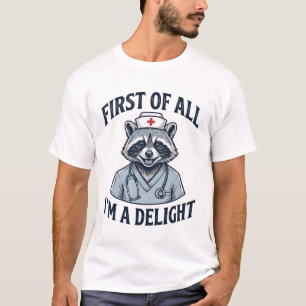 Camiseta Divertida Enfermera Mapache Primero que N
