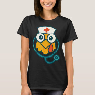 Camiseta Divertida Enfermera Pollo Médico Humor Dí
