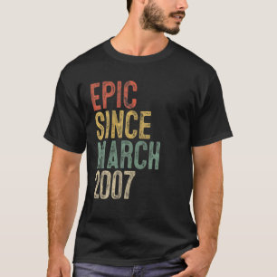 Camiseta Divertida Épic Desde Marzo Del 2007 14º Cumpleaños