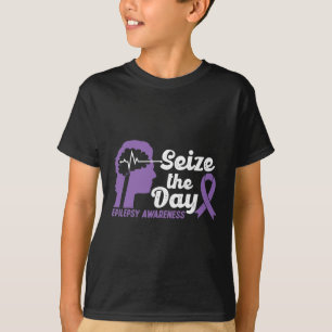 Camiseta Divertida Epilepsia Awareness Seize the Day Ribbon