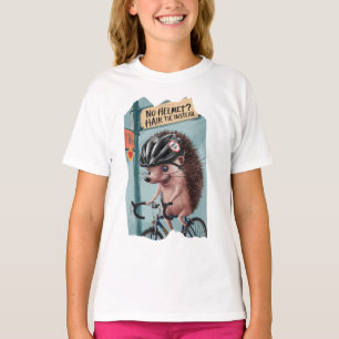 Camiseta divertida, Erizo en casco