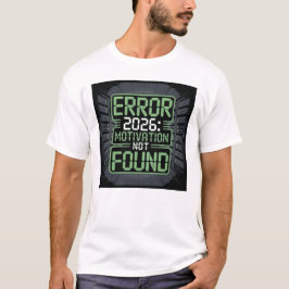 Camiseta divertida Error 2026 Motivación No Encont