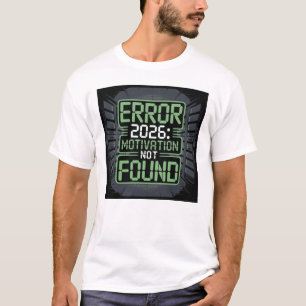 Camiseta divertida Error 2026 Motivación No Encont