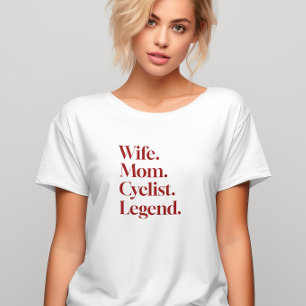 Camiseta Divertida esposa mamá leyenda ciclista para amante