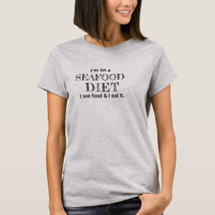 Camiseta Divertida “Estoy en una Dieta de Mariscos