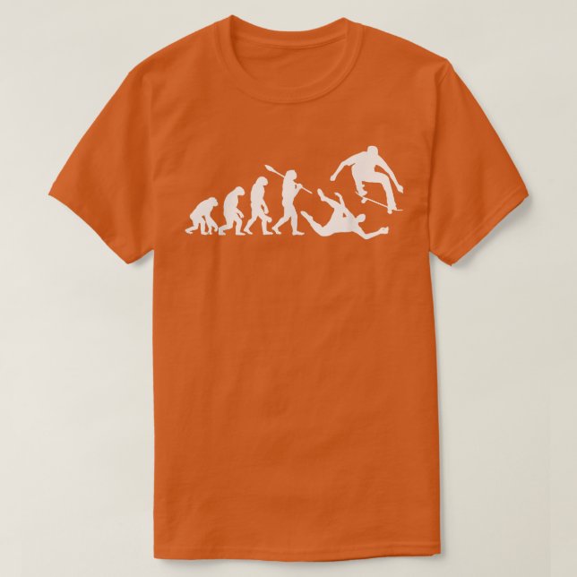 Camiseta Divertida evolución de la tabla de patinaje para p (Diseño del anverso)