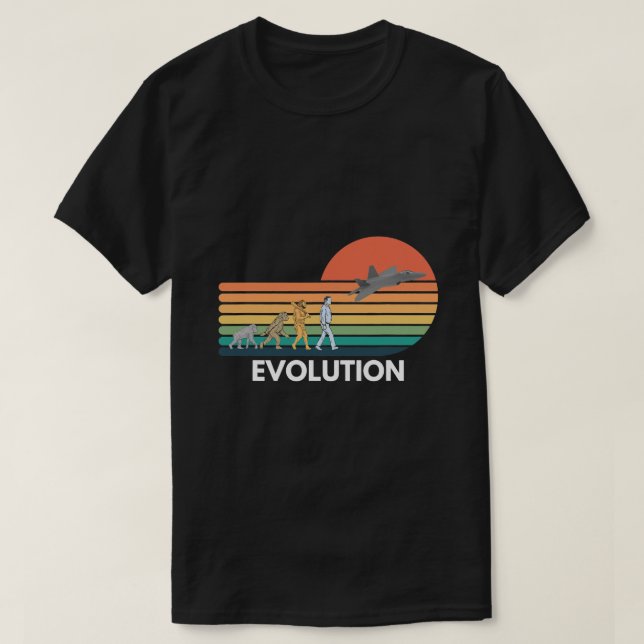 Camiseta Divertida evolución del avión piloto de aviación A (Diseño del anverso)