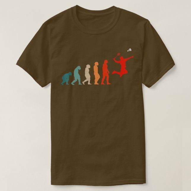 Camiseta Divertida Evolución Del Jugador De Badminton (Diseño del anverso)