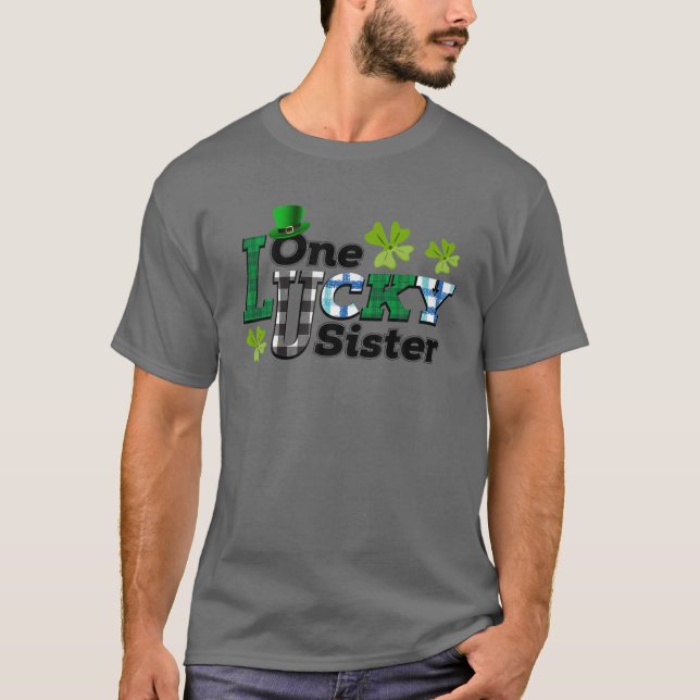 Camiseta Divertida Familia De Una Hermana Afortunada St Pat (Anverso)