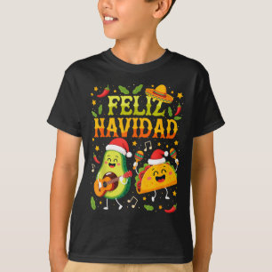 Camiseta Divertida Feliz Navidad Aguacate Tacos Navidad Mex
