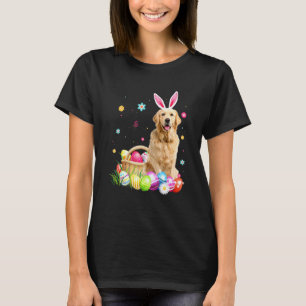 Camiseta Divertida Feliz Pascua Lindo Conejo Golden Retriev