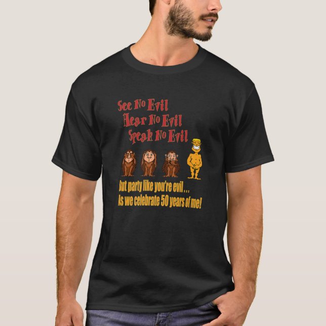 Camiseta Divertida Fiesta De 50 Años - Monje De 50 Años Div (Anverso)