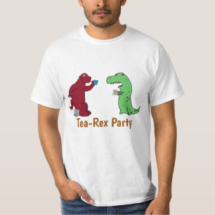 Camiseta Divertida Fiesta del Té de Rex Dinosaurs 