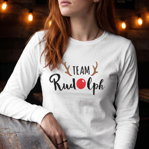 Camiseta Divertida foto familiar de Rudolph para equipos