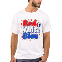 Camiseta divertida francesa patriótica Rojo Blanco