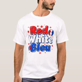 Camiseta divertida francesa patriótica Rojo Blanco