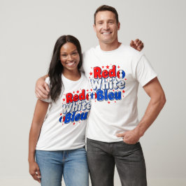 Camiseta divertida francesa patriótica Rojo Blanco
