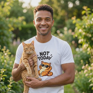 Camiseta Divertida Gato Atigrado Naranja No Hoy