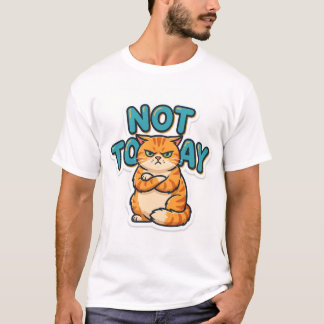 Camiseta Divertida Gato Gruñón No Hoy