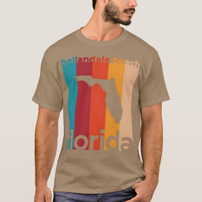 Camiseta divertida Hallandale Beach Florida Retro  (Anverso)