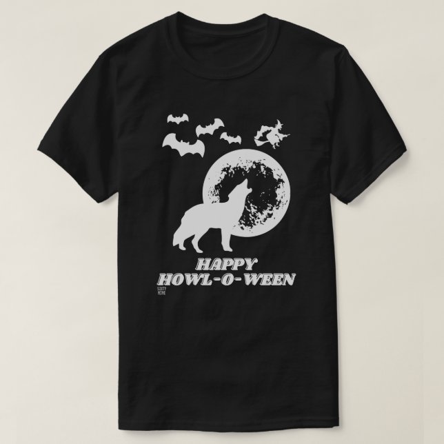 camiseta divertida "HAPPY HOWL-O-WEEN 2" (Diseño del anverso)