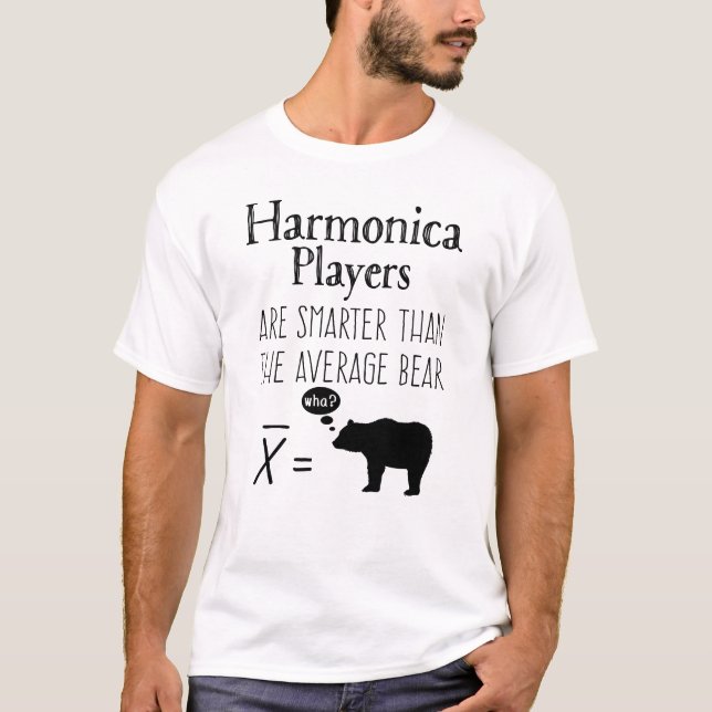 Camiseta divertida Harmonica - Oso medio (Anverso)