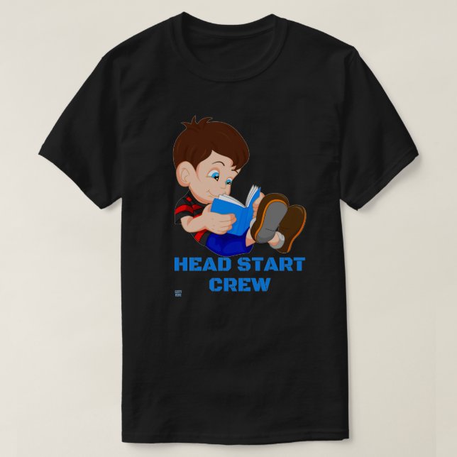 camiseta divertida "HEAD START CREW" (Diseño del anverso)
