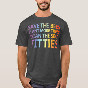 Camiseta Divertida historia, salven a las abejas plantar má