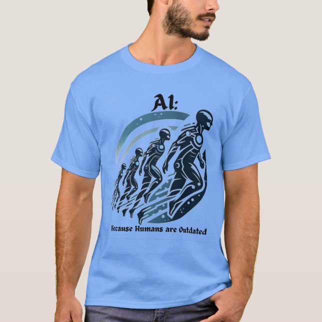 Camiseta divertida "Humanos anticuados, actualizac (Anverso)
