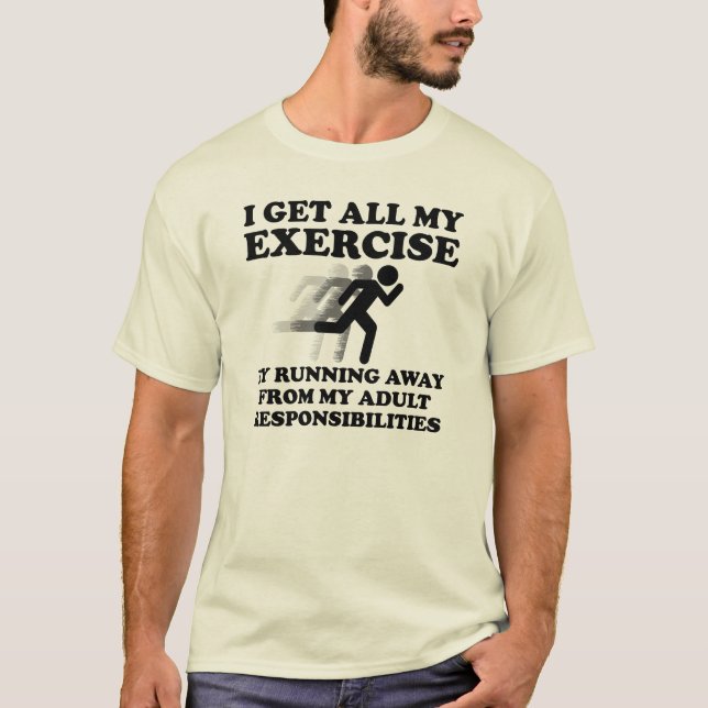 Camiseta Divertida Huyendo de la Responsabilidad (Anverso)