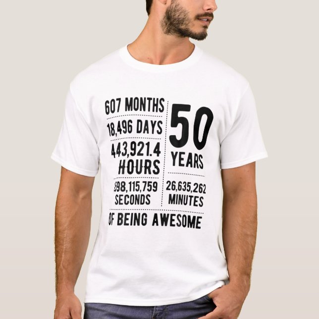 Camiseta Divertida Idea De 50 Años Para Los Hombres (Anverso)
