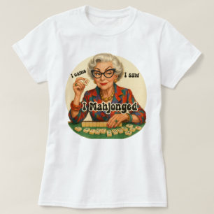 Camiseta divertida ilustración de abuela jugadora