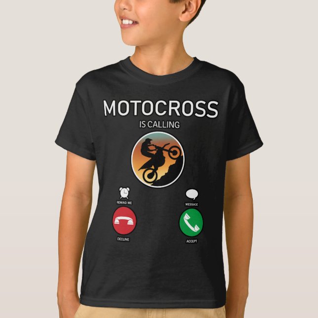 Camiseta Divertida Interfaz de Llamada de Motocross (Anverso)