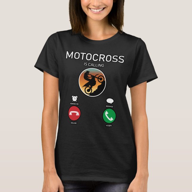 Camiseta Divertida Interfaz de Llamada de Motocross (Anverso)