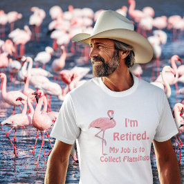 Camiseta Divertida Jubilación de Flamenco de Césped