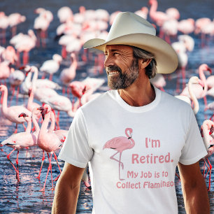 Camiseta Divertida Jubilación de Flamenco de Césped