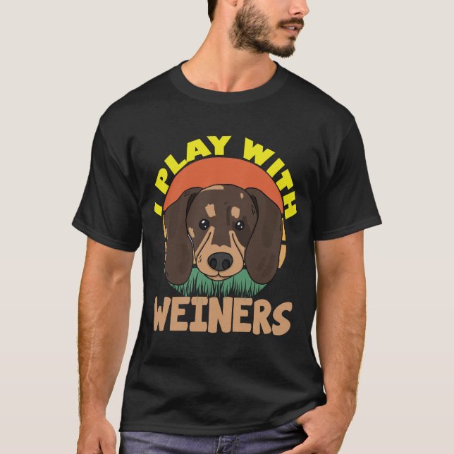 Camiseta divertida juego con perro salchicha regal (Anverso)