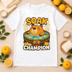 Camiseta Divertida Kawaii Capybara Campeón de Remo