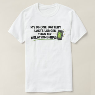 Camiseta Divertida "La Batería del Teléfono Dura M