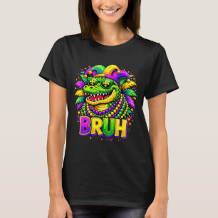 Camiseta Divertida Lagarto Bruh Mardi Gras Bufón