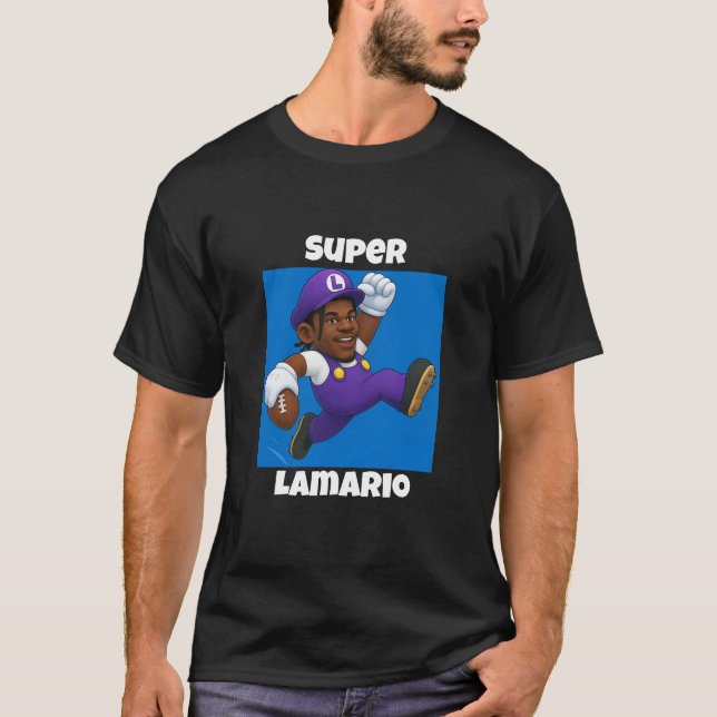 Camiseta Divertida Lamar Jackson x Mario (Anverso)