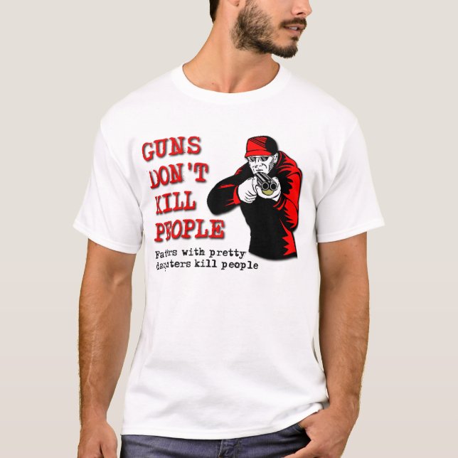 Camiseta Divertida Las Armas No Matan a la Gente (Anverso)