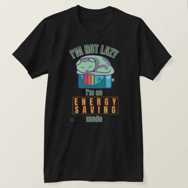 camiseta divertida "LAZY CAT" (Anverso del diseño)