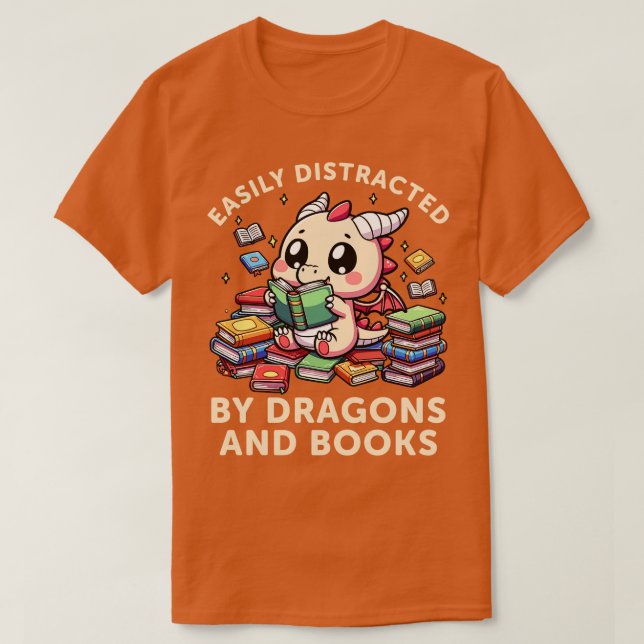 Camiseta Divertida lectura del libro de dragones Lover Book (Diseño del anverso)