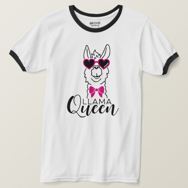 Camiseta Divertida llama Queen T-Shirt para Chicas (Anverso del diseño)