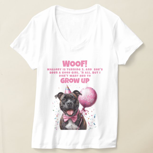Camiseta Divertida madre de cumpleaños de perro personaliza (Distribución )