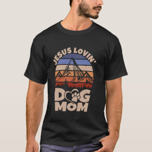 Camiseta Divertida mamá perra cristiana adorable Jesús retr