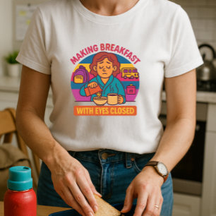 Camiseta Divertida Mañana De Los Padres; Cerrando Los Ojos